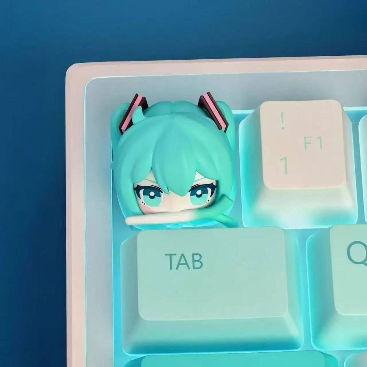 Cute Hatsune Miku Keycap Cartoon Resin Personalized 3d Keycap Creative Mechanical Keyboard Decoration Esc Anime Peripheral Gifts