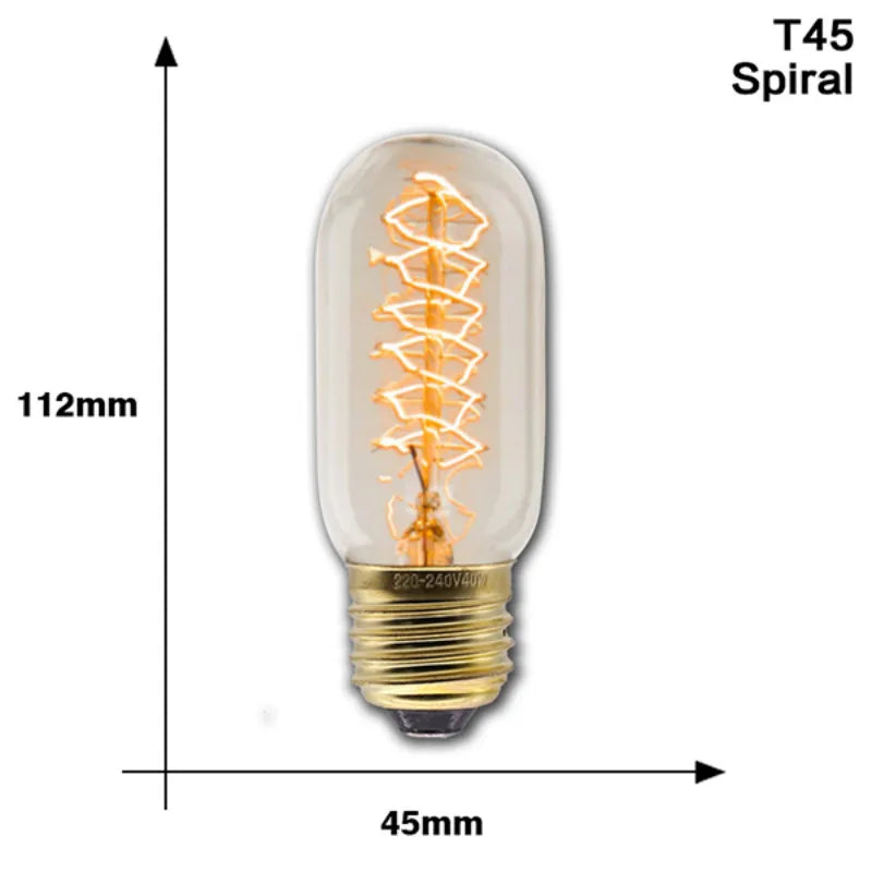 Retro Edison Light Bulb E27 40W 220V A60 ST64 G80 G95 T45 Incandescent Bulb Ampoule Vintage Edison Lamp Filament For Home Decor