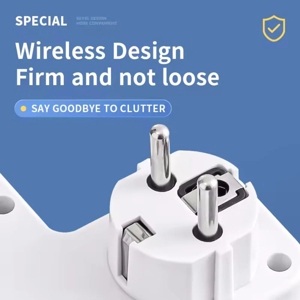 EU Plug 3/4/5 AC Outlet Power Strip Multiprise Wall Socket Universal Network Filter USB Cherger Separate Switch Light Adapter