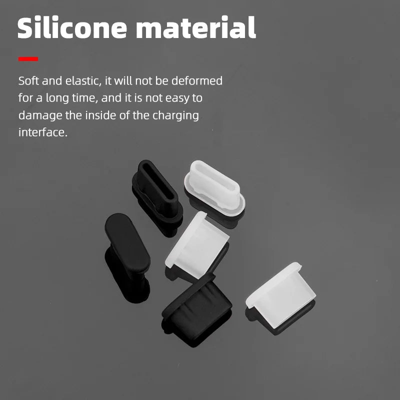 Type-C Anti-Dust Plugs, Silicone Cover & Anti-Lost Stopper for DJI Mini 3 Pro & All Type-C Devices Charging Ports