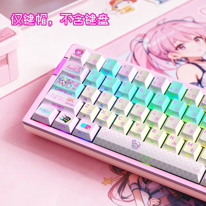 Needy Streamer Overload Rain Themed Anime Cute Keycaps Mechanical Keyboard Custom PBT Keycap PC Gaming Keyboard Accessories Gift