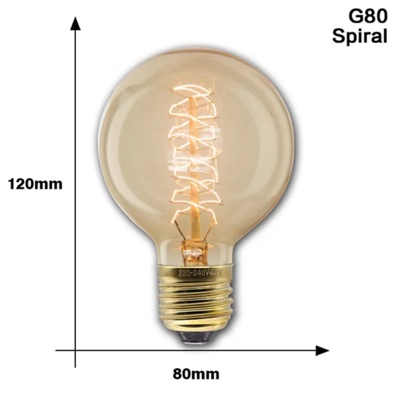 Retro Edison Light Bulb E27 40W 220V A60 ST64 G80 G95 T45 Incandescent Bulb Ampoule Vintage Edison Lamp Filament For Home Decor