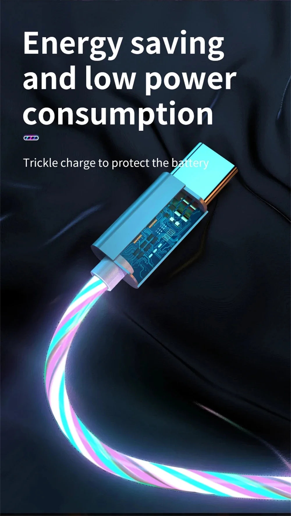 Glowing LED Light USB 3 IN 1 cable Phone Fast Charging Charger Luminous Type C Cable For Xiaomi iPhone Phone Accessories
