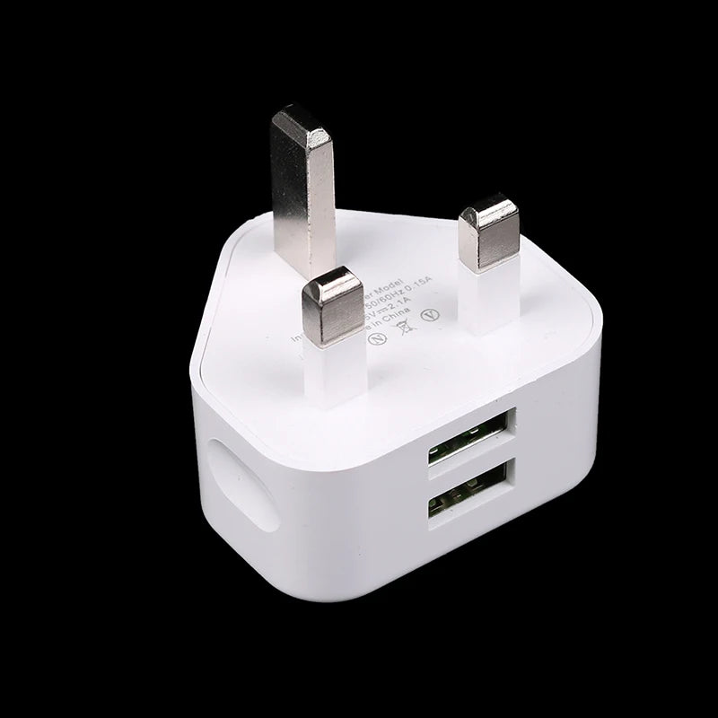 Universal UK Plug 3 Pin Wall Charger Adapter With 1/2 USB Ports Charging For Iphone 11 For Huawei Charging Charger