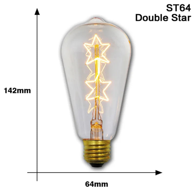 Retro Edison Light Bulb E27 40W 220V A60 ST64 G80 G95 T45 Incandescent Bulb Ampoule Vintage Edison Lamp Filament For Home Decor