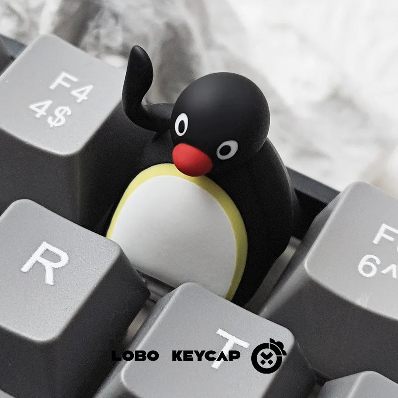 Fun Pingu Key Cap Multiple Expressions Cute Penguin Style Mechanical Keyboard Replace Keycap Resin Material Esc Periphery Gifts
