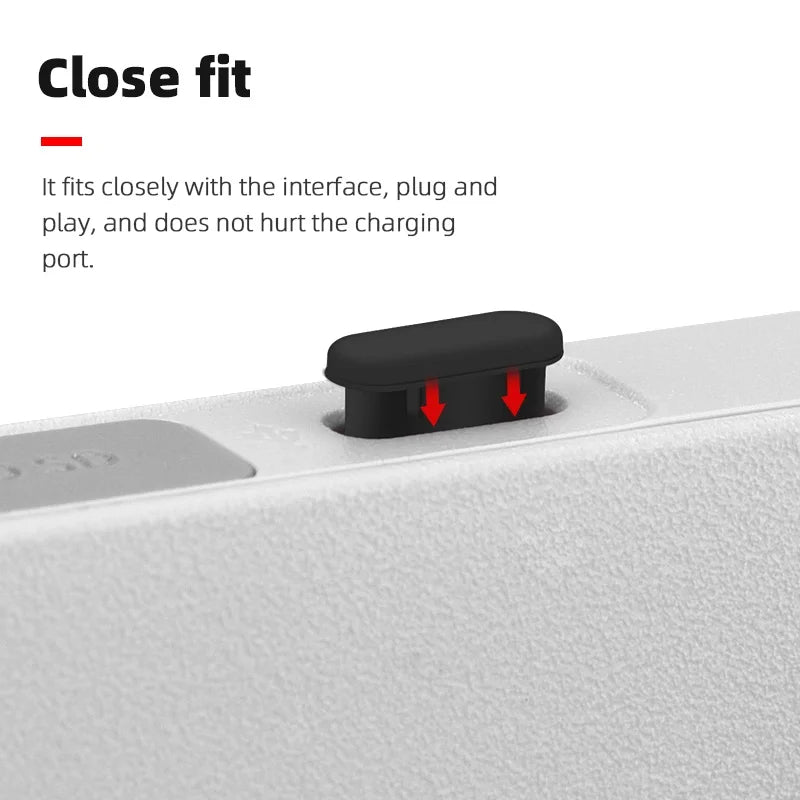 Type-C Anti-Dust Plugs, Silicone Cover & Anti-Lost Stopper for DJI Mini 3 Pro & All Type-C Devices Charging Ports