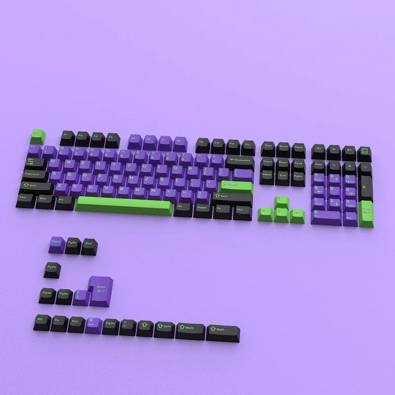 KUXM Unit-01 Inner Purple PBT Keycaps 126 Keys Full Set OEM Profile Mechanical Keyboard
