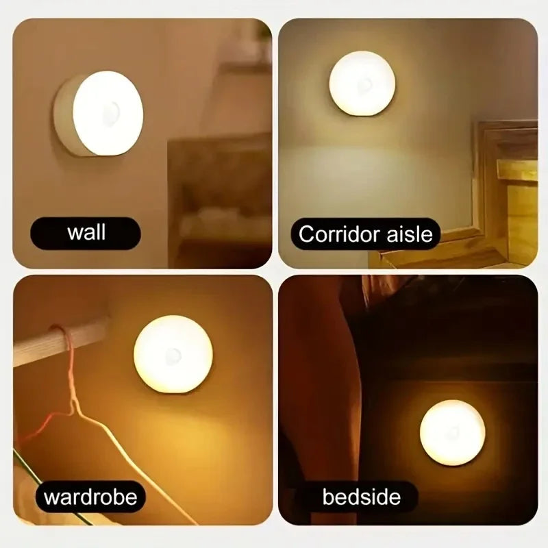 1pc Motion Sensor Night Light - Wireless LED Detector Lamp for Bedroom, Staircase, Closet, and Room Decor-night