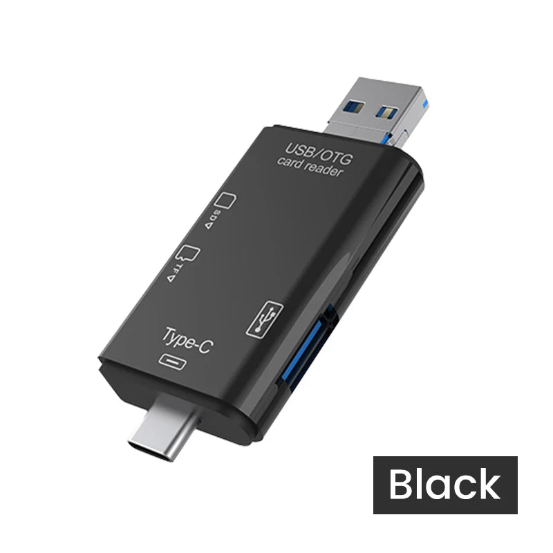 6 in 1 Card Reader USB3.0 to Type C Micro USB Universal OTG Adapter Multifunctional Adapter SD TF High-Speed Transmission