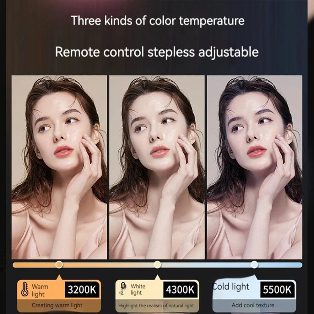 LED RGB Camera Light Full Color Output Video Light Kit Dimmable 2700K-6500K Bi-Color Panel Light CRI 95+ Rechargeable 1800mAh