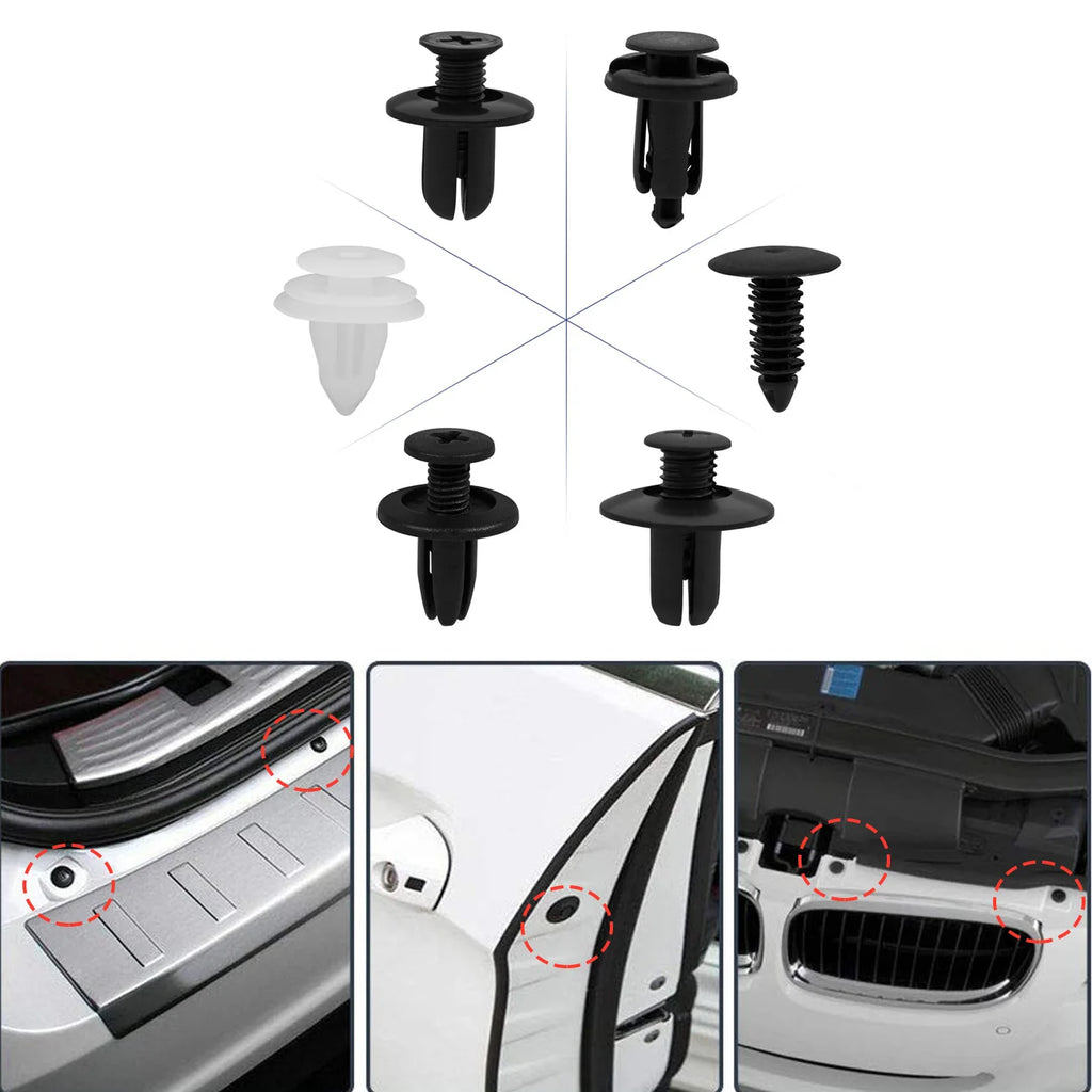 Auto Fastener Clip Mixed Car Body Push Retainer Pin Rivet Bumper Door Trim Panel Fastener Kit Car Clip 100/50 Box /Bag packaging