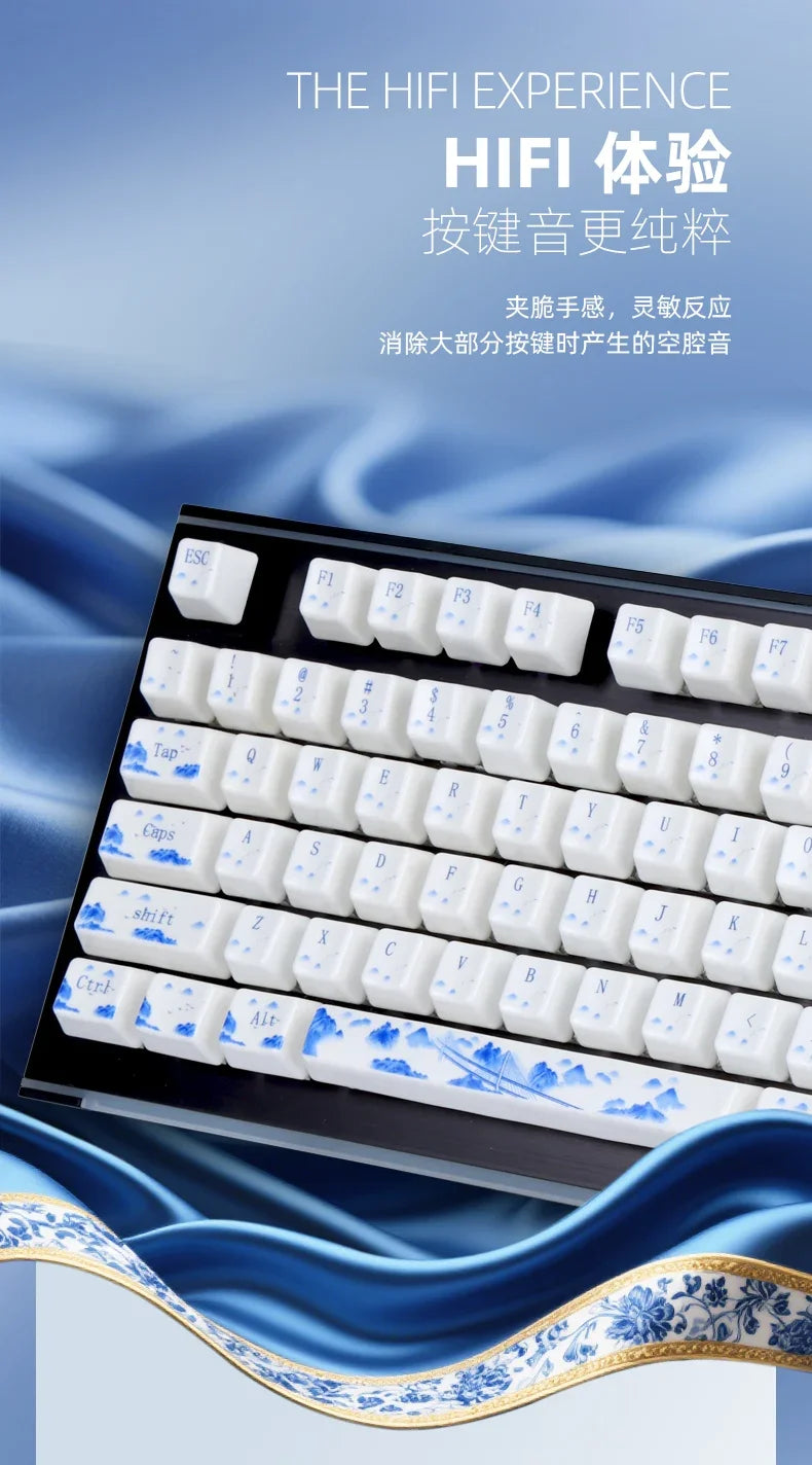 Nezha Wind Fire Wheels Ceramic Keycap Set WASD 4 Keys Custom Keycaps for Mechanical Keyboard Caps Smooth Glaze Key Caps PC Gifts