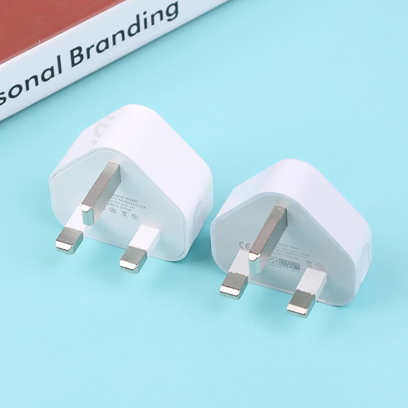 Universal UK Plug 3 Pin Wall Charger Adapter With 1/2 USB Ports Charging For Iphone 11 For Huawei Charging Charger
