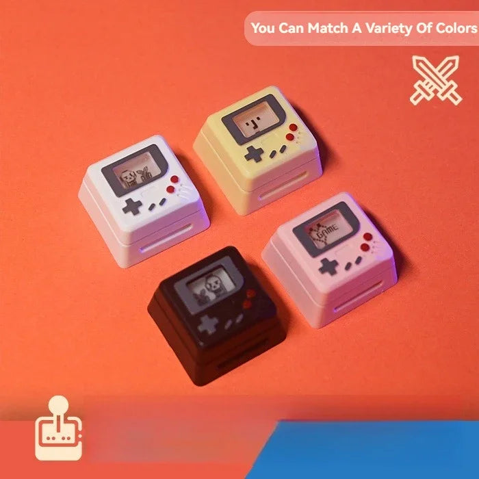 K-04 3-in-1 Creative Retro Transparent Keycap Set for Mechanical Keyboards, Cute Game Console Replacement Keycaps Accessories