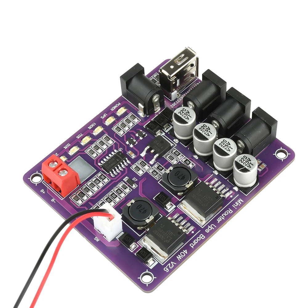 40W Mini Router UPS Board 5V 9V 12V 4-Channel Output Battery Charging Board For Router Uninterruptible Power Supply