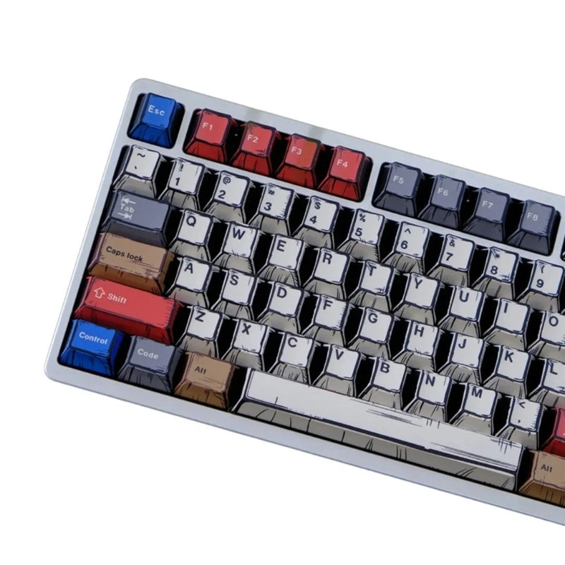 Colorful Keycap Set 151Keys Heat Sublimated PBT Keycaps for Mechancial Keyboards and Creative Designers F19E