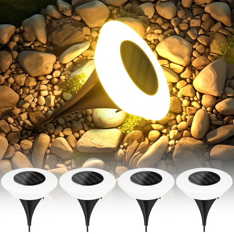 1/4Pack Solar Ground Lights,14LED Waterproof Outdoor Landscape Light, LED Lawn Lamp, for Garden Pathway Yard Deck Camping Decor