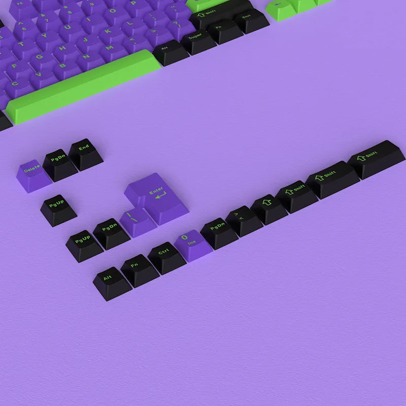 KUXM Unit-01 Inner Purple PBT Keycaps 126 Keys Full Set OEM Profile Mechanical Keyboard
