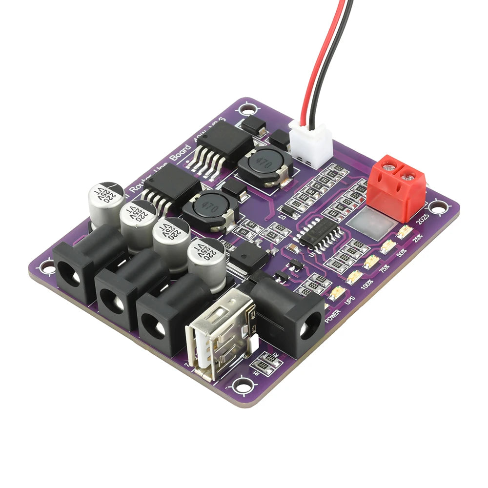 40W Mini Router UPS Board 5V 9V 12V 4-Channel Output Battery Charging Board For Router Uninterruptible Power Supply