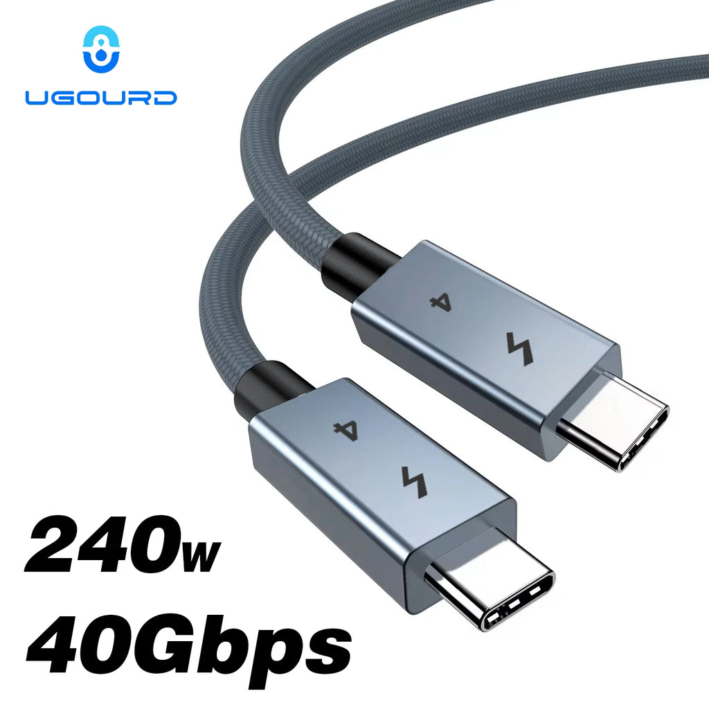 UGOURD USB C Thunderbolt 4 40Gbps USB4 Cable USB Type C to C 240W Fast Charging Cable Thunderbolt3 for EGPU SSD iPad MacBook Air