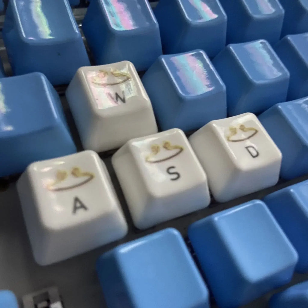 Nezha Wind Fire Wheels Ceramic Keycap Set WASD 4 Keys Custom Keycaps for Mechanical Keyboard Caps Smooth Glaze Key Caps PC Gifts
