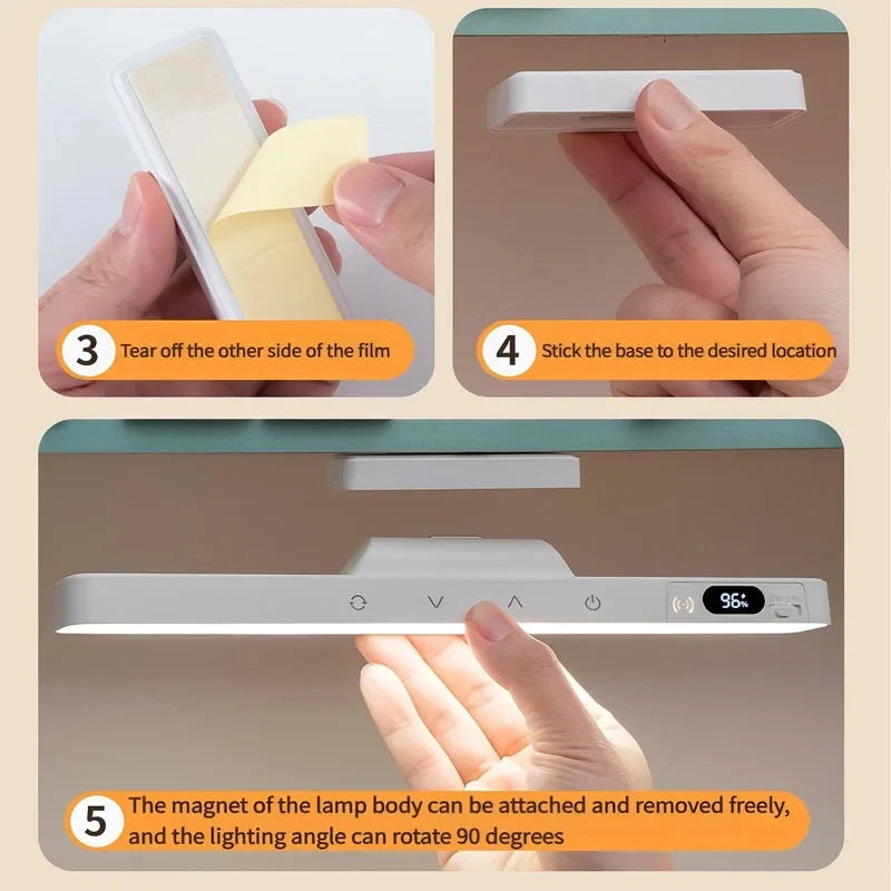 Touch Table Lamp Magnetic Desk Lamp Bulit-in Rechargeable Battery for Reading Cabinet Mirror Bedside Rechargeable Night Lights