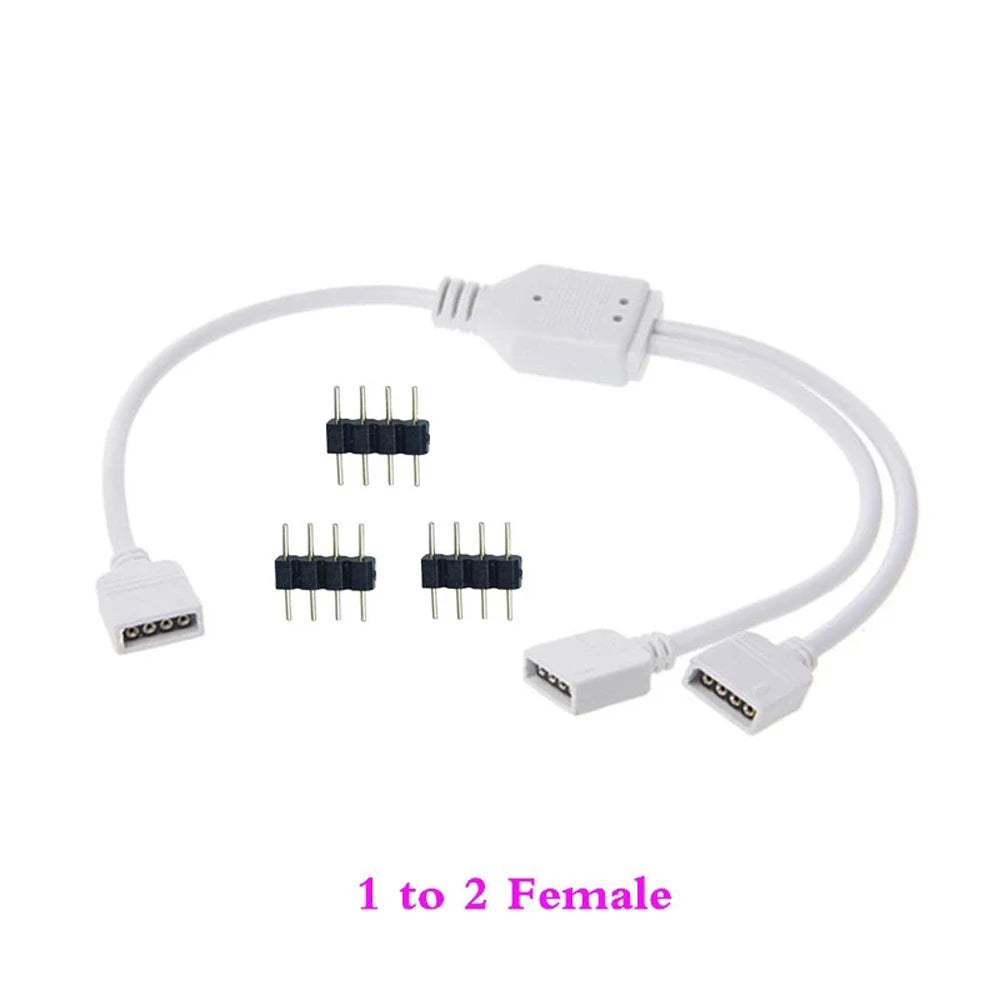 LED Strip Connector Female Connector LED Strip Adapter 4Pin RGB Splitter 4 Pin Splitter Cable RGB Extension Cable RGB Connector
