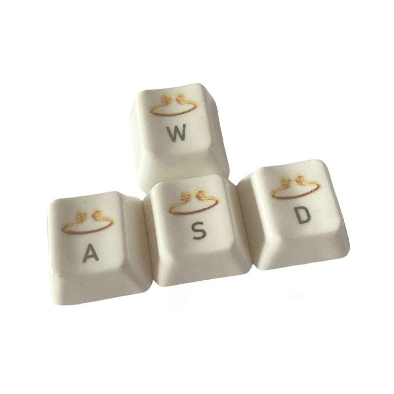 Nezha Wind Fire Wheels Ceramic Keycap Set WASD 4 Keys Custom Keycaps for Mechanical Keyboard Caps Smooth Glaze Key Caps PC Gifts