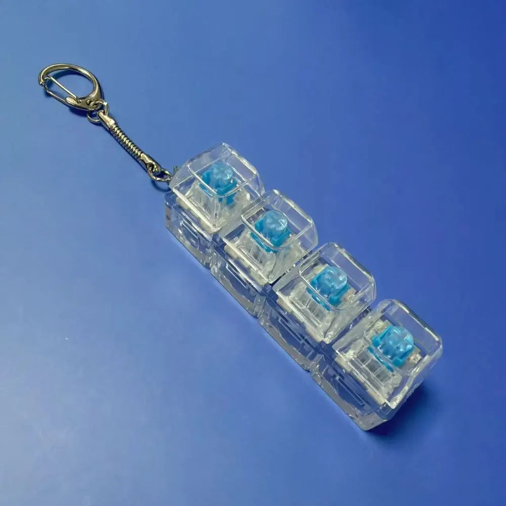 New 3/4/9 Keys Finger Keyboard Keycap Stress Relief Fidget Keychain Pass The Time Key Button Pinch Toy Adult
