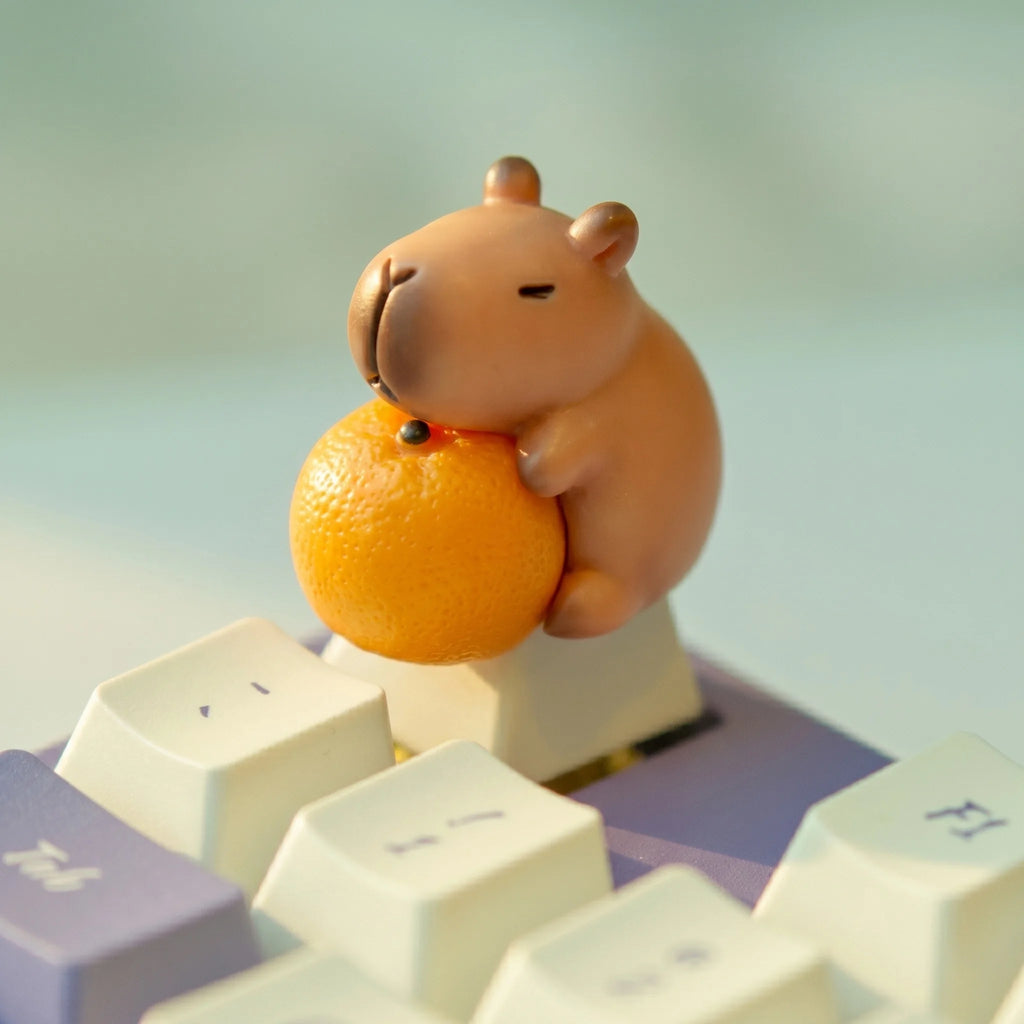 Cute Capybara Keycaps Set Cartoon Animal Design Mechanical Keyboard Key Caps DIY Custom Accessories Office Desk Decor Gift