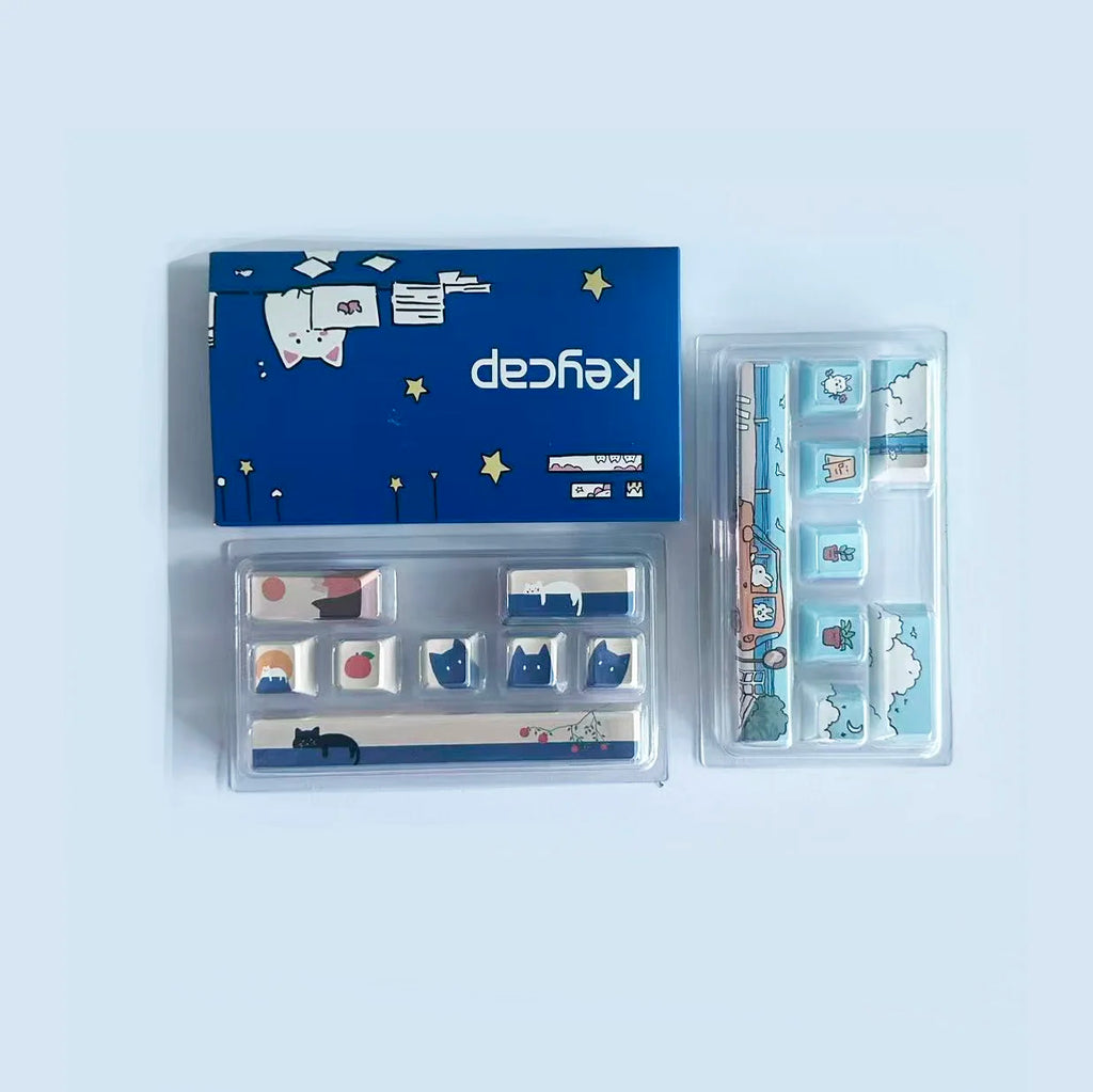 Cute Theme Personalized Addition Key Cap Eight Piece Set with Five Sides of Thermal Sublimation Cherry High Mechanical Keyboard