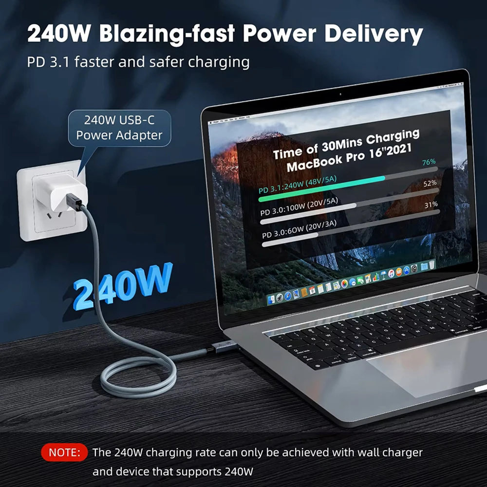 UGOURD USB C Thunderbolt 4 40Gbps USB4 Cable USB Type C to C 240W Fast Charging Cable Thunderbolt3 for EGPU SSD iPad MacBook Air