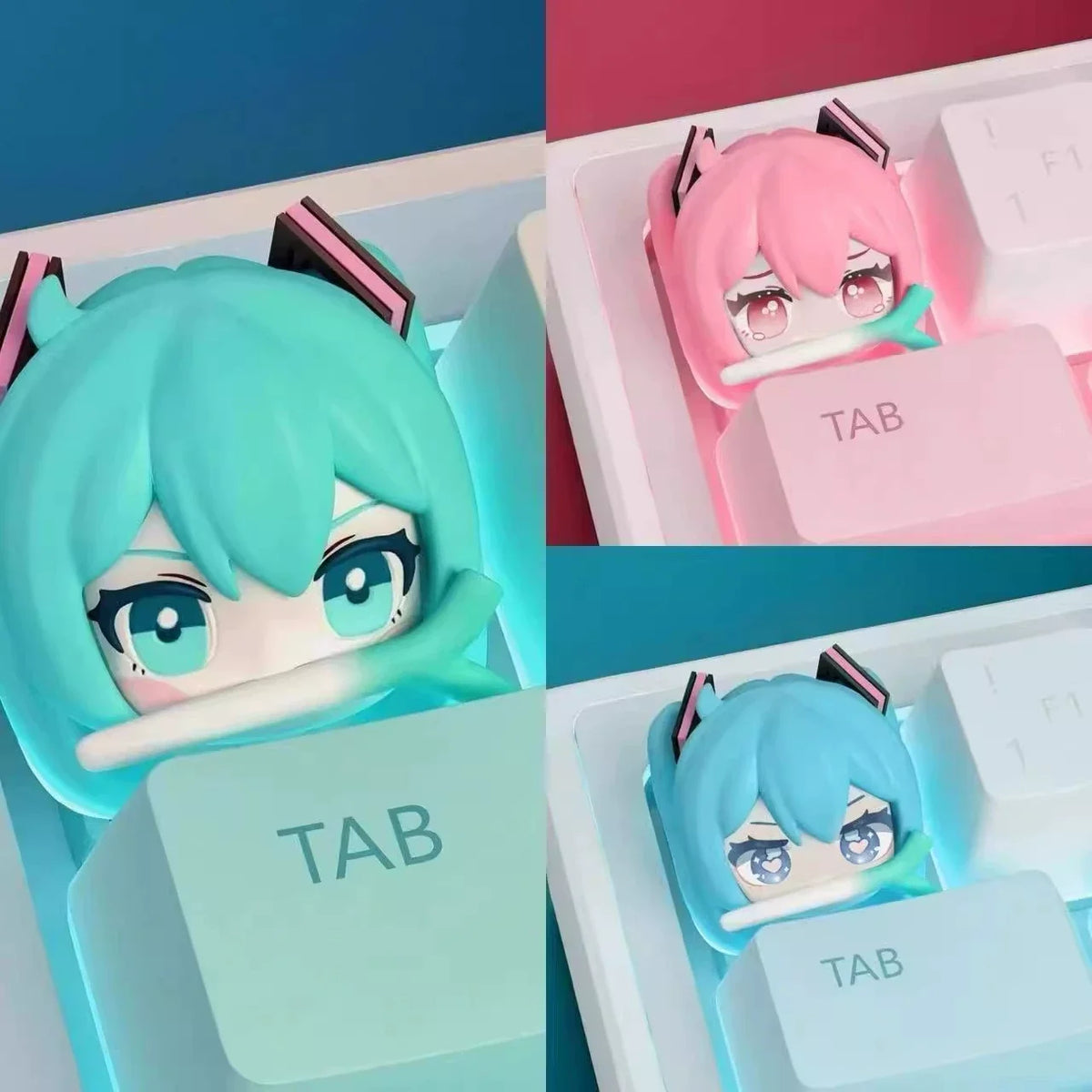 Cute Hatsune Miku Keycap Cartoon Resin Personalized 3d Keycap Creative Mechanical Keyboard Decoration Esc Anime Peripheral Gifts