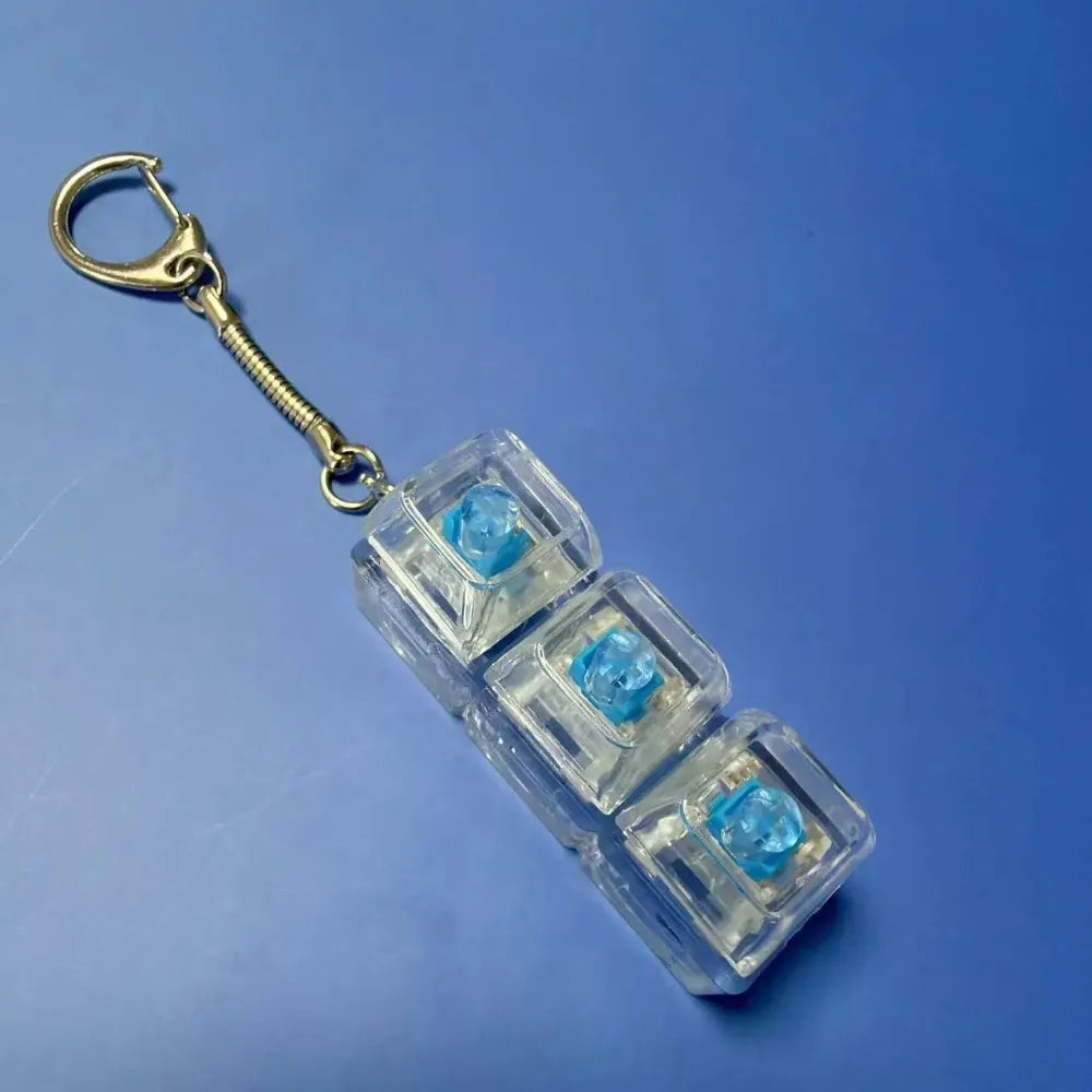 New 3/4/9 Keys Finger Keyboard Keycap Stress Relief Fidget Keychain Pass The Time Key Button Pinch Toy Adult