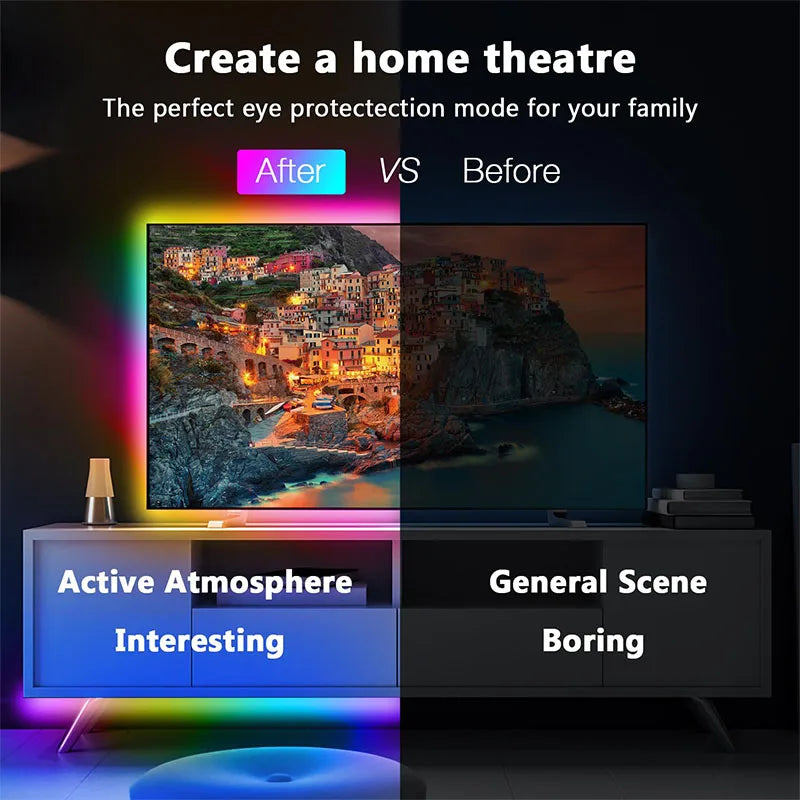 RGB LED Strip Lights USB 5V Flexible Diode Ribbon Bluetooth APP Music Sync for TV Backlight Party Home Decor Lighting